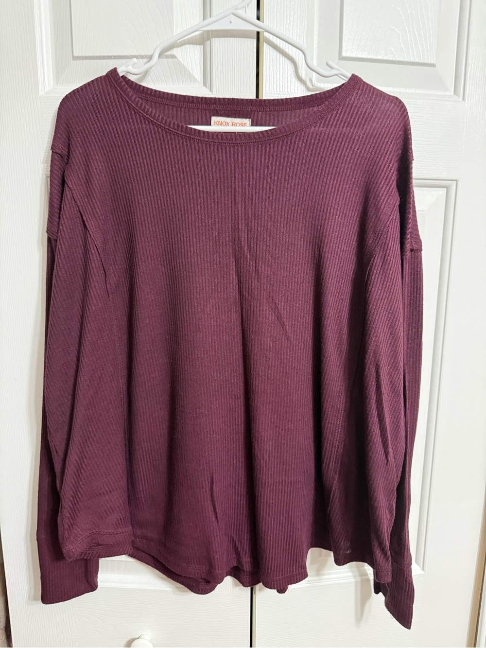 Knox Rose Ribbed Long Sleeve Top - Plum